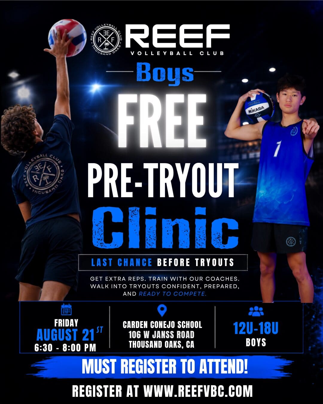 Boys Pre tryout Clinic flyer