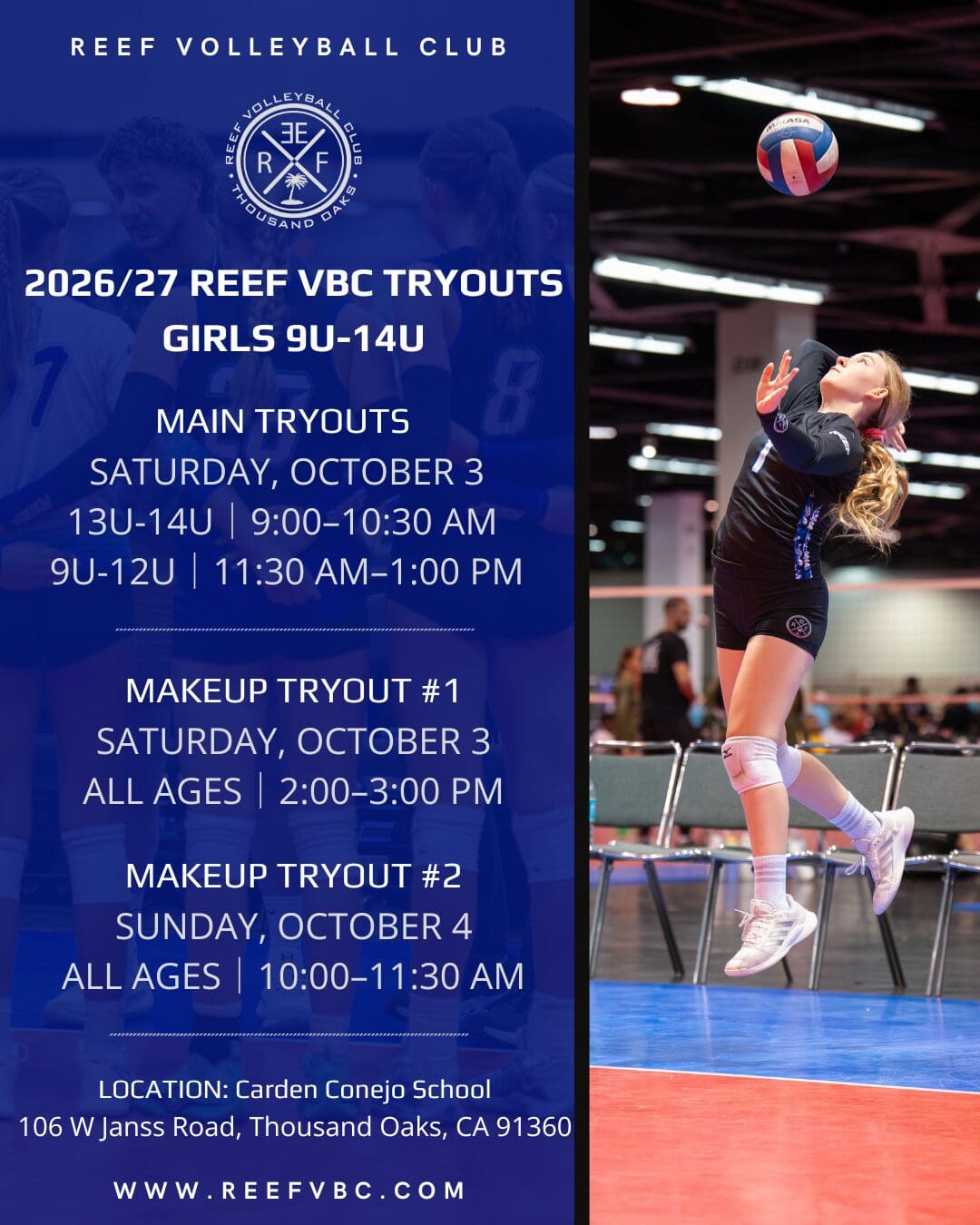 14 Under Tryouts 2026 times